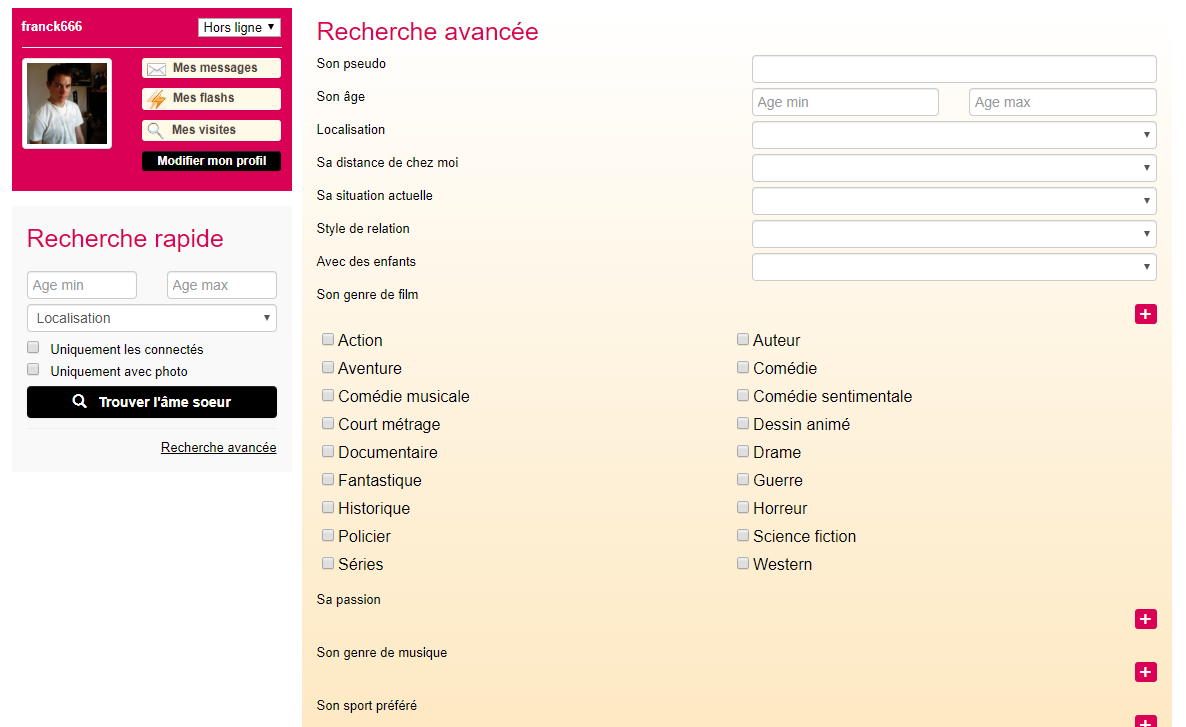 Conception de site Web Agence de rencontres